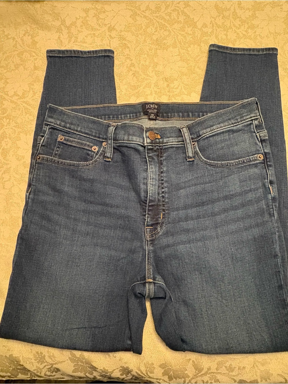 J. Crew Women’s Mid-rise Skinny Jeans in Medium Wash Blue, Size: 30